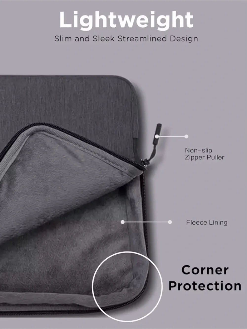 Lenovo Water-Resistant Laptop Sleeve with Front Zip Pocket